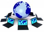 Network Global Means Technology Monitor And Pc Stock Photo