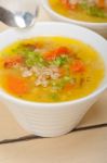 Syrian Barley Broth Soup Aleppo Style Stock Photo