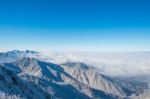 Seoraksan Mountains Is Covered By Morning Fog In Winter, Korea Stock Photo