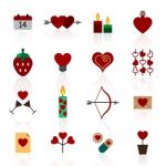 Valentine Icon Set  Illustration Stock Photo