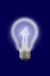 Four Number Glow Inner Electric Lamp Stock Photo