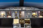 Airbus A-380-800 Flight Simulator Stock Photo