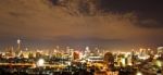 City At Night, Bangkok,Thailand Stock Photo