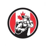 Canadian Welder Canada Flag Icon Stock Photo