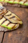 Grilled Vegetables On Bread Stock Photo