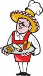 Mexican Chef Cook Plate Tacos Burrito Corn Chips Stock Photo