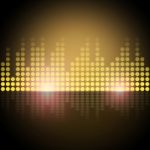 Music Equalizer Background Shows Frequency Meter Or Sound Analyz Stock Photo