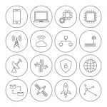 Technology Digital Thin Line Icon Set  Illustration Stock Photo