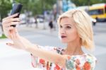 Young Woman Talking A Selfie Stock Photo