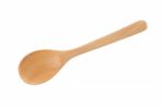 Wooden Craft Spoon On White Background Stock Photo