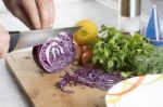 Red Cabbage Salad Stock Photo