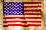 Usa Flag Painted On Old Brown Paper Stock Photo