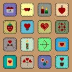 Valentine Icon Set  Illustration Stock Photo