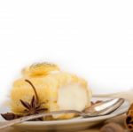 Cream Roll Cake Dessert And Spices Stock Photo