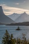 Wild Goose Island Saint Mary Lake Stock Photo