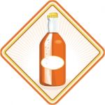 Orange Soda Bottle Diamond Retro Stock Photo