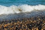 Sea Shore With Round Stones Stock Photo