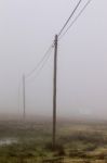 Electricity Wire On A Field Stock Photo