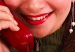 Girl On Telephone Stock Photo