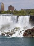 Beautiful Background With The Amazing Niagara Waterfall Us Side Stock Photo