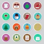 Christmas Icon Sticker Set  Illustration Stock Photo