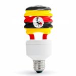 Flag Of Uganda On Bulb Stock Photo