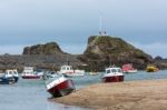 Boats In The Harbour At Bude Stock Photo