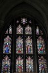 Stained Glass Window In Winchester Cathedral Stock Photo