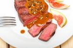 Green Peppercorn Beef Filet Mignon Stock Photo