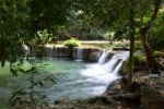 Deep Forest Waterfall In Saraburi, Thailand Stock Photo