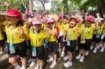 Kindergarten Students Visit The Zoo, In The Jul 15, 2016. Bangkok Thailand Stock Photo