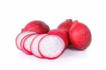 Red Radish Isolated On A White Background Stock Photo