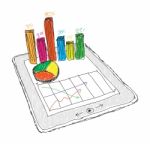 Sketchy Tablet Pc With Charts Stock Photo