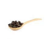 Coffee Beans In Olive Wood Spoon Stock Photo