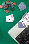 Online Gambling Still Life Stock Photo