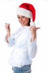 Women With Santa Hat Stock Photo