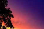 Colorful Of Evening Sky Stock Photo