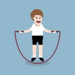 Jumping Rope Exercise Stock Photo