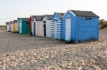 Colourful Beach Huts At Southwold Stock Photo