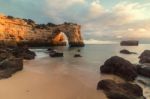 Beautiful Beach Of Albandeira Stock Photo