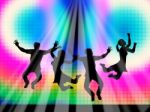 Jumping Joy Represents Light Burst And Happy Stock Photo