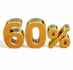 3d Gold 60 Sixty Percent Discount Sign Stock Photo