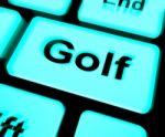 Golf Keyboard Means Golfer Club Or Golfing Stock Photo