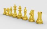 Gold Chess Pieces Stock Photo