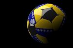 Bosnia Herzegovina Flag Soccer Ball Isolated Dark Background Stock Photo