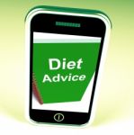 Diet Advice On Phone Shows Healthy Diets Stock Photo