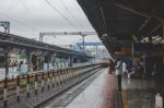 Man Waiting For His Train Stock Photo