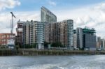 Various Styles Of Buildings Along The River Thames Stock Photo
