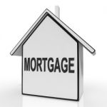 Mortgage House Shows Property Loans And Repayments Stock Photo