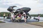 Statue Of Crabs In Krabi, Symbol Of Krabi Town, Thailand Stock Photo